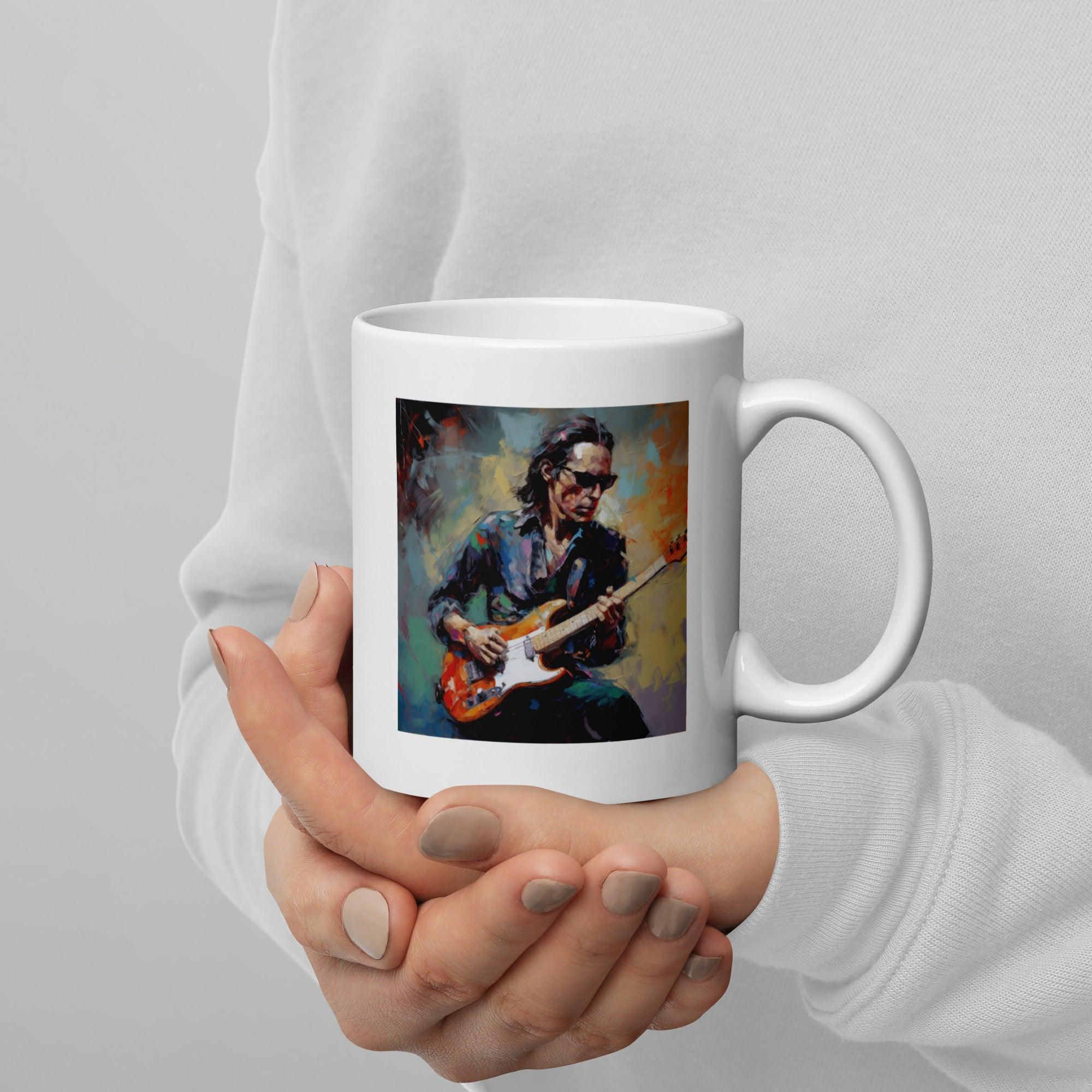 Fretboard Fury White Glossy Mug - Beyond T-shirts