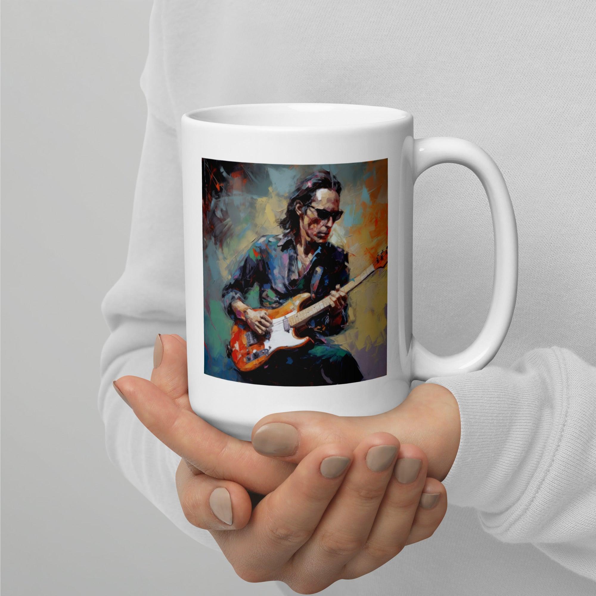Fretboard Fury White Glossy Mug - Beyond T-shirts