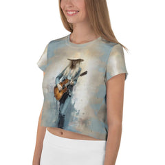 Funky Grooves All-Over Print Crop Tee - Beyond T-shirts