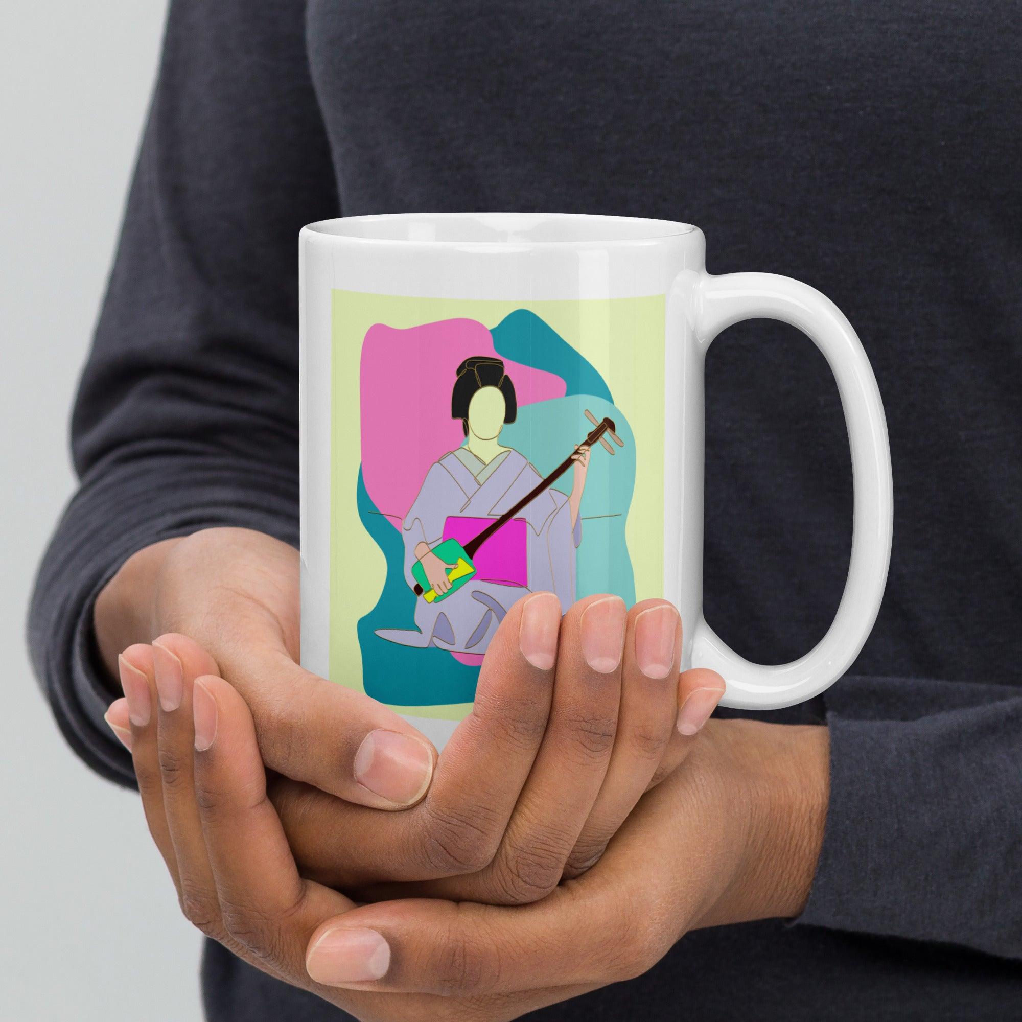 Geisha White Glossy Mug - Beyond T-shirts