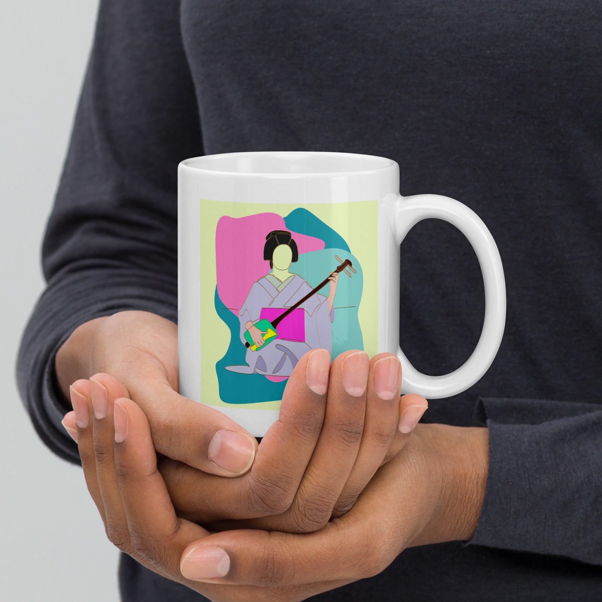 Geisha White Glossy Mug - Beyond T-shirts