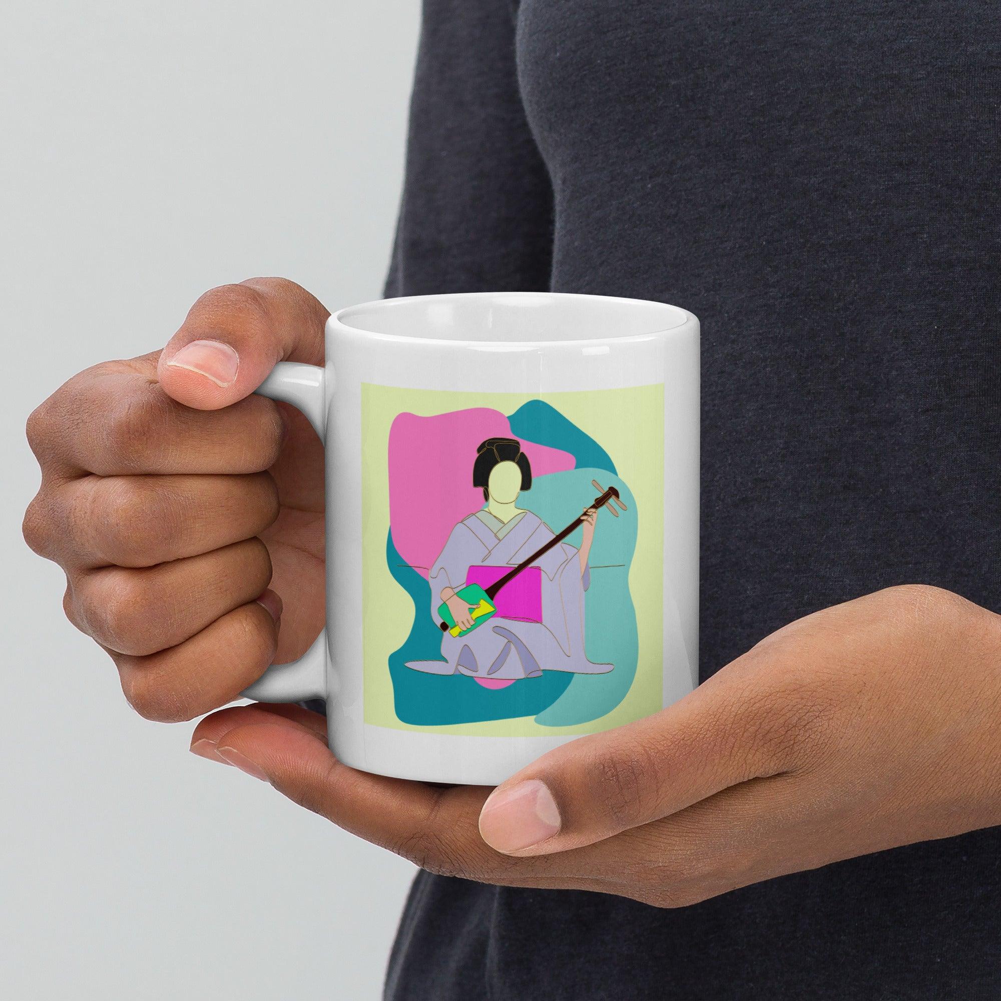 Geisha White Glossy Mug - Beyond T-shirts