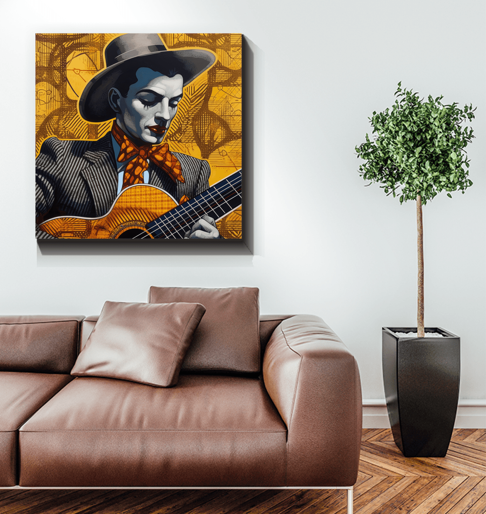 Home decor canvas capturing the essence of musical genius.