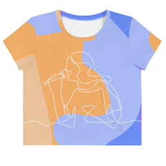 Girl Singing Line Art All-Over Print Crop Tee - Beyond T-shirts