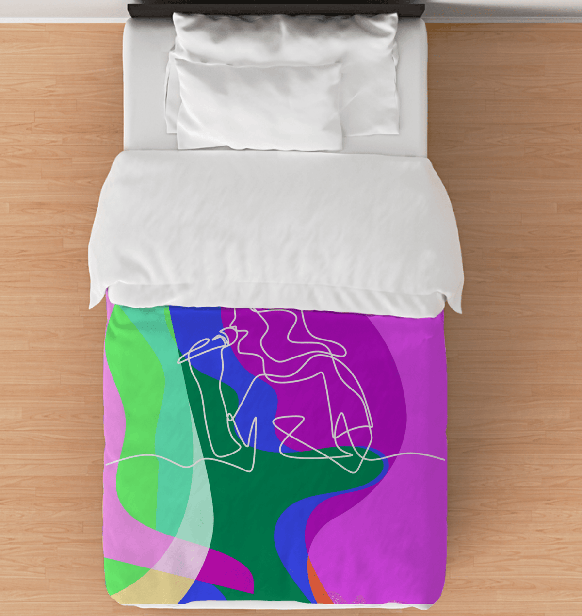 Girl Singing Line Art Comforter - Twin - Beyond T-shirts