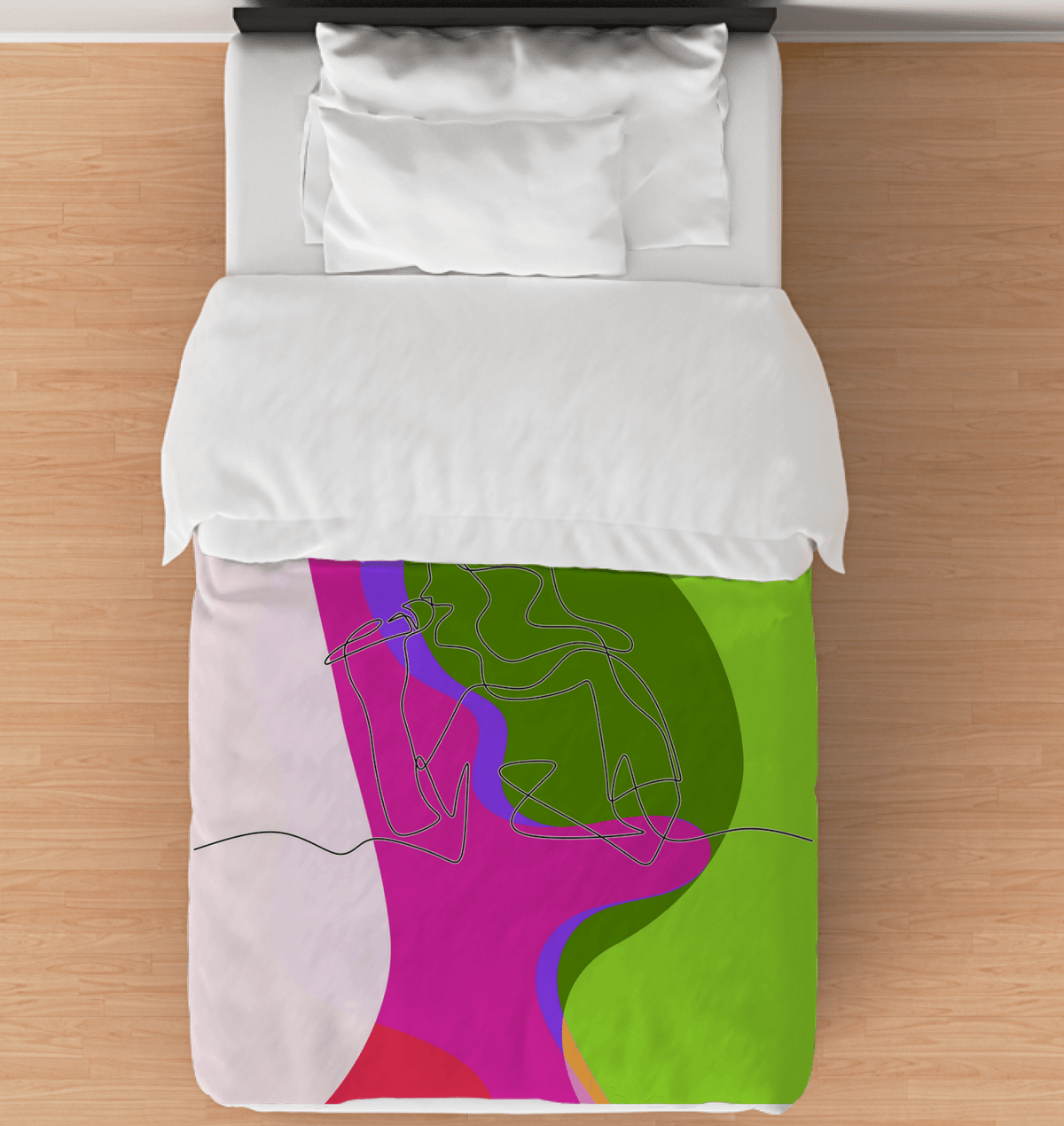 Girl Singing Line Art Comforter - Twin - Beyond T-shirts