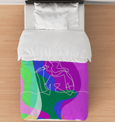 Girl Singing Line Art Duvet Cover - Beyond T-shirts