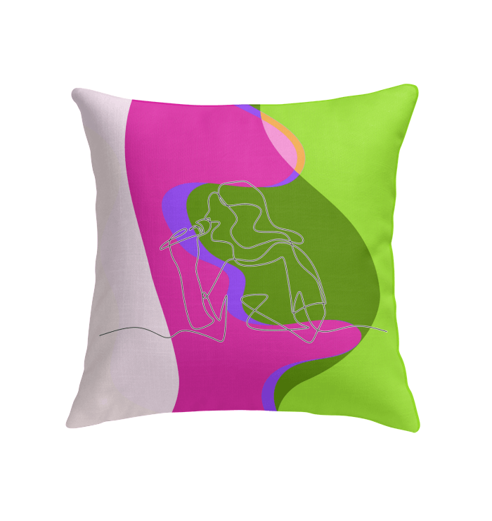 Girl Singing Line Art Indoor Pillow - Beyond T-shirts