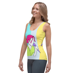 Trendy Girl Singing Graphic Tank Top