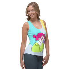 Fashionable Sleeveless Music-themed Shirt