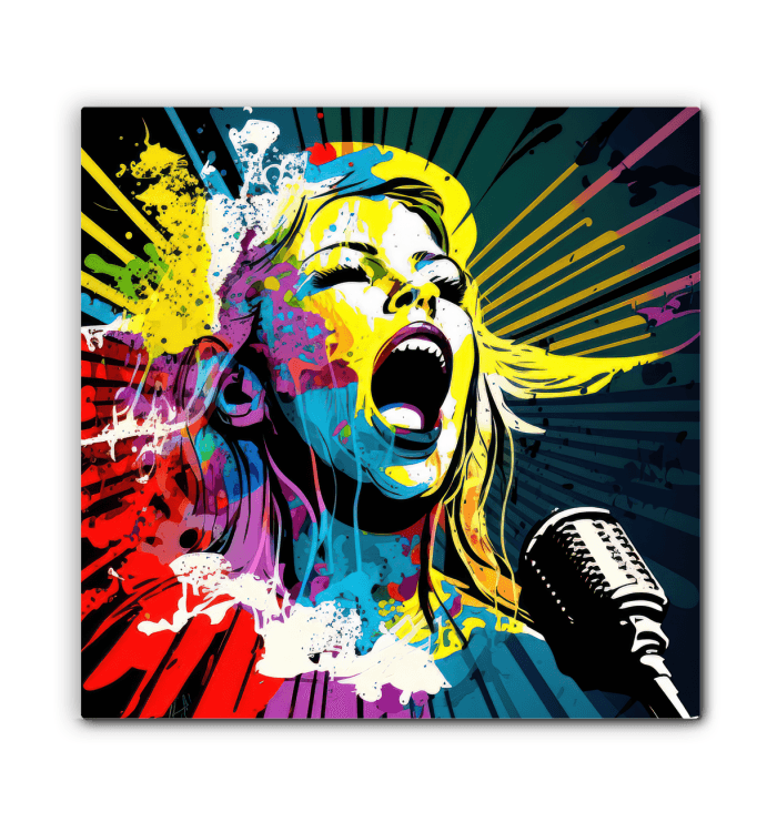 Girl sings with passion wrapped canvas - Beyond T-shirts