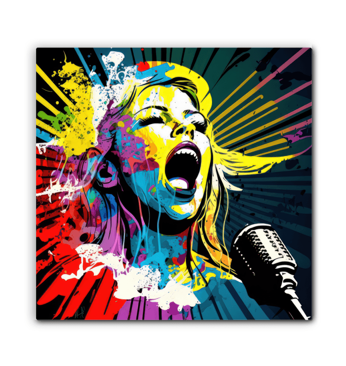 Girl sings with passion wrapped canvas - Beyond T-shirts