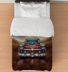 Patriotic God Bless America themed duvet cover.