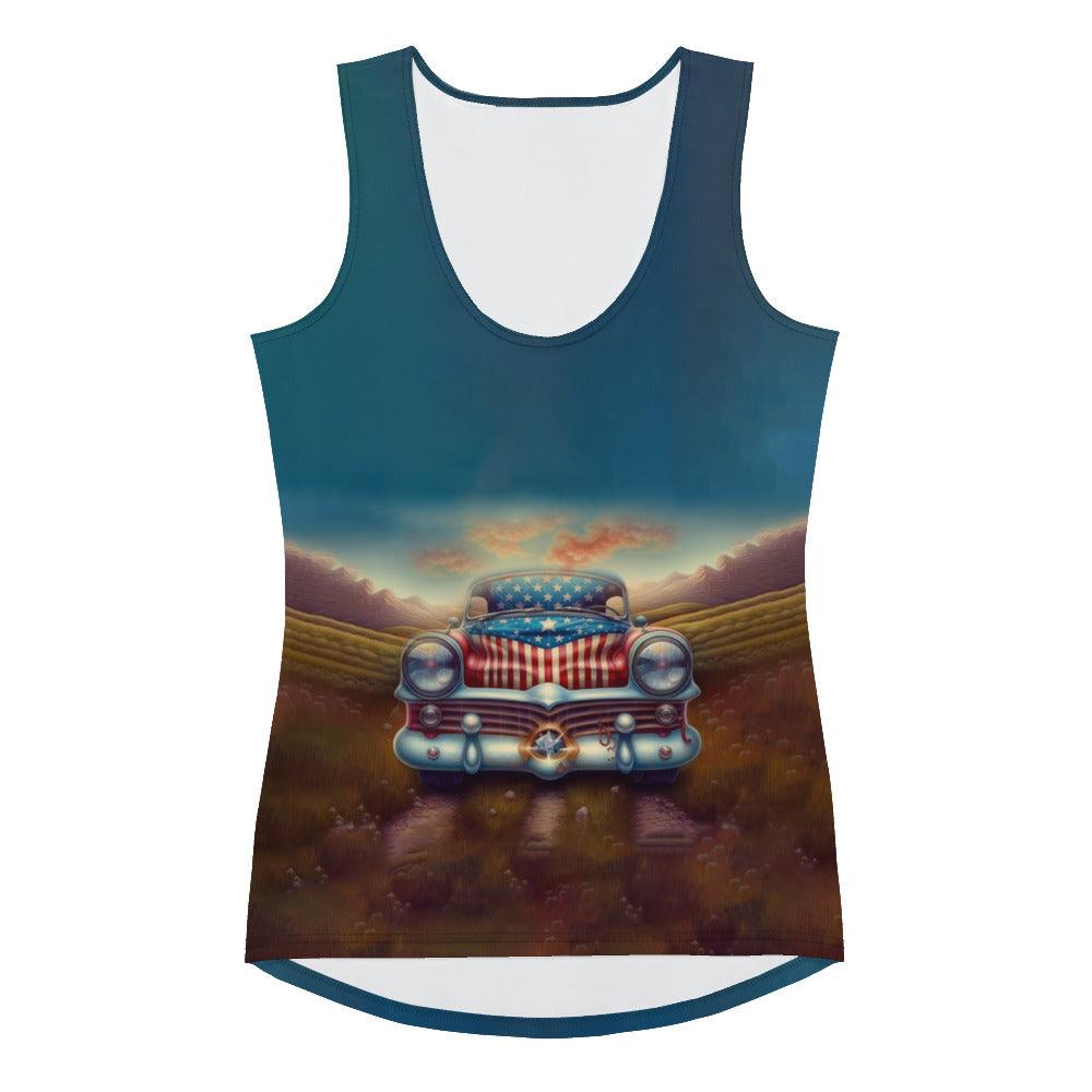 God Bless America Sublimation Cut & Sew Tank Top - Beyond T-shirts