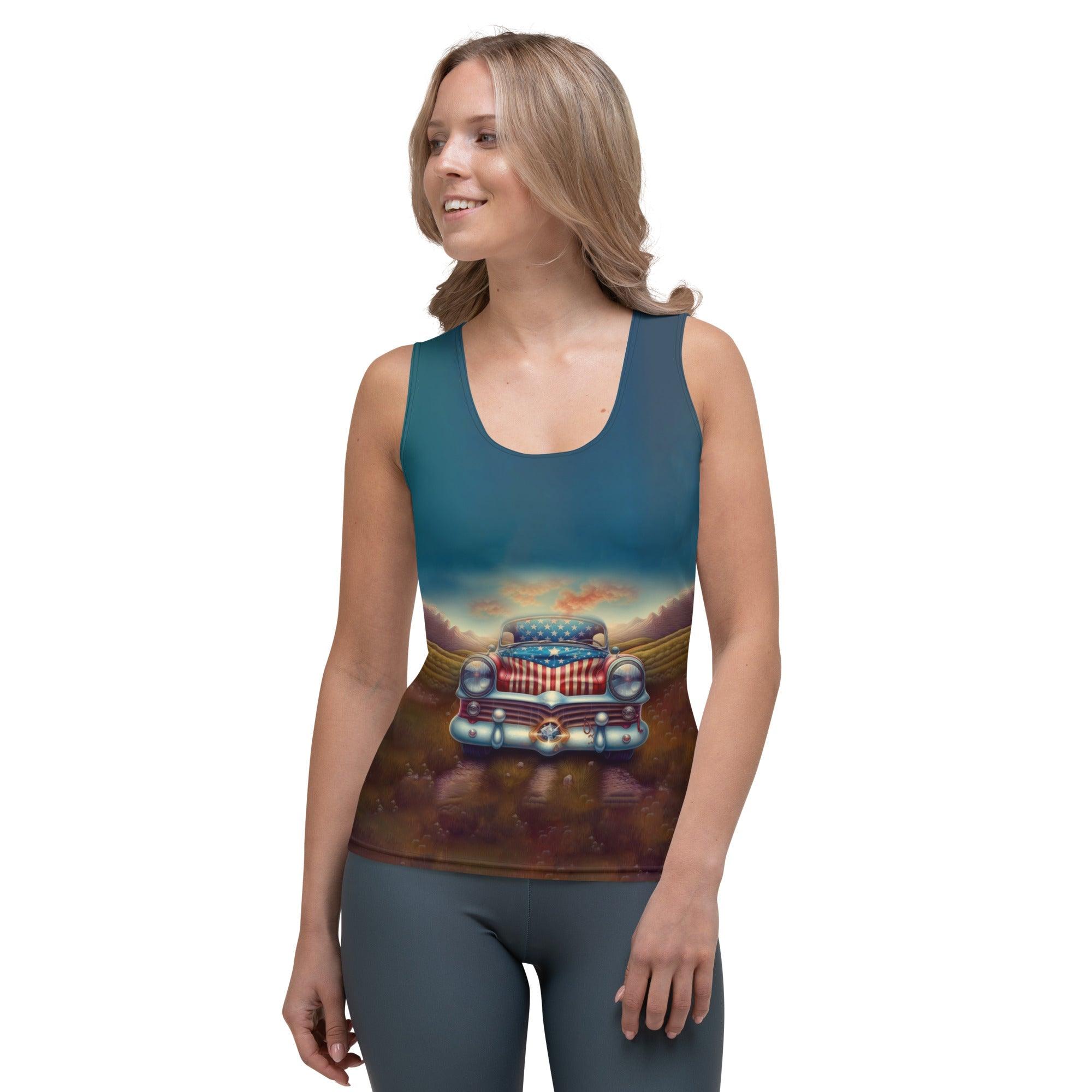 God Bless America Sublimation Cut & Sew Tank Top - Beyond T-shirts