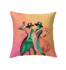 Elegant dance-themed decorative pillow for stylish interior design.