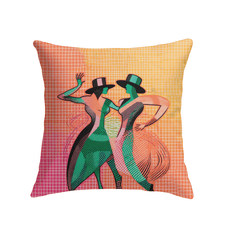 Chic indoor pillow with graceful dance fashion motif for modern home decor.