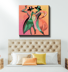 Dance Fashion Art on Wrapped Canvas for Home Aesthetics