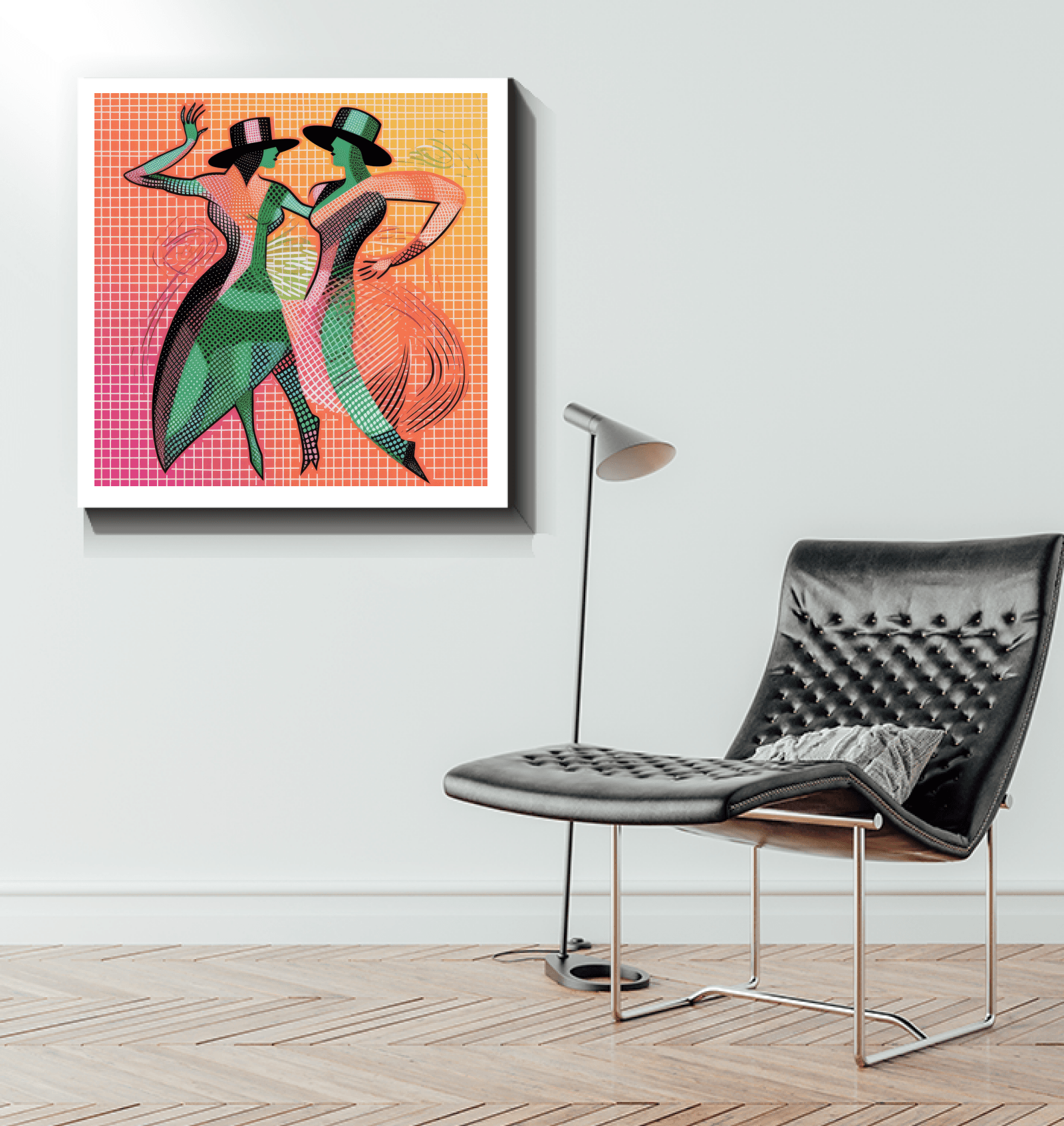 Wrapped Canvas Art of Graceful Dance Fashion