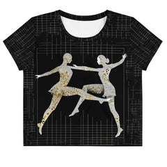 Graceful Feminine Dance Posture All-Over Print Crop Tee - Beyond T-shirts