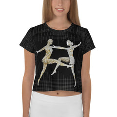 Graceful Feminine Dance Posture All-Over Print Crop Tee - Beyond T-shirts