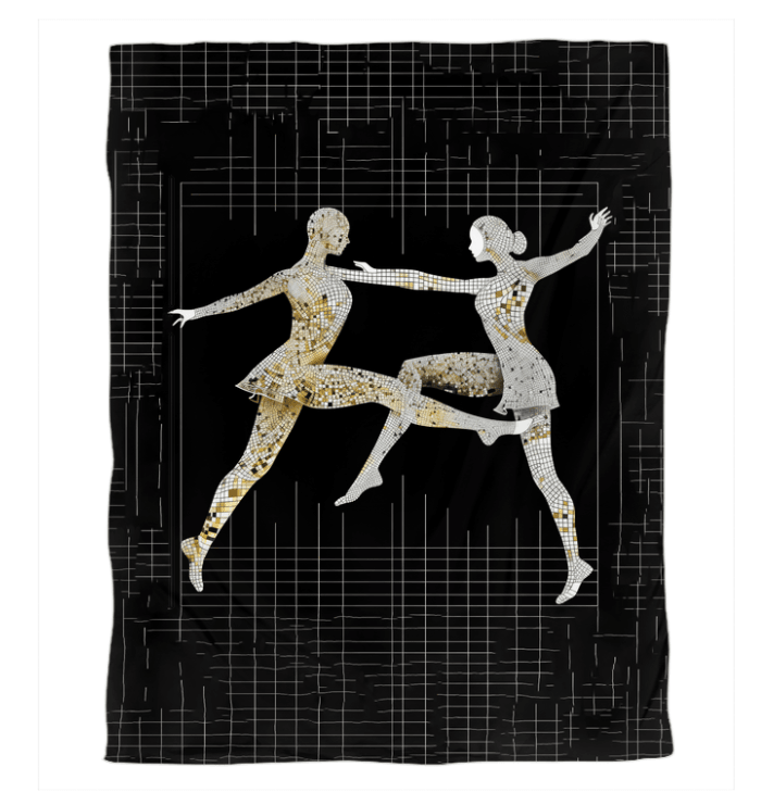 Elegant feminine dance posture printed on a high-quality duvet cover, enhancing bedroom decor.