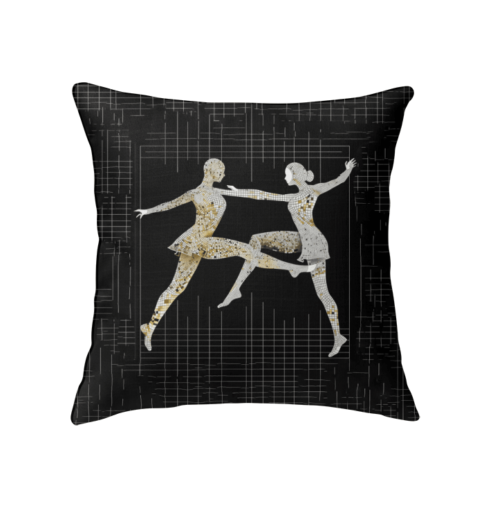 Decorative pillow with a unique dance posture design, ideal for adding a touch of grace to interiors.