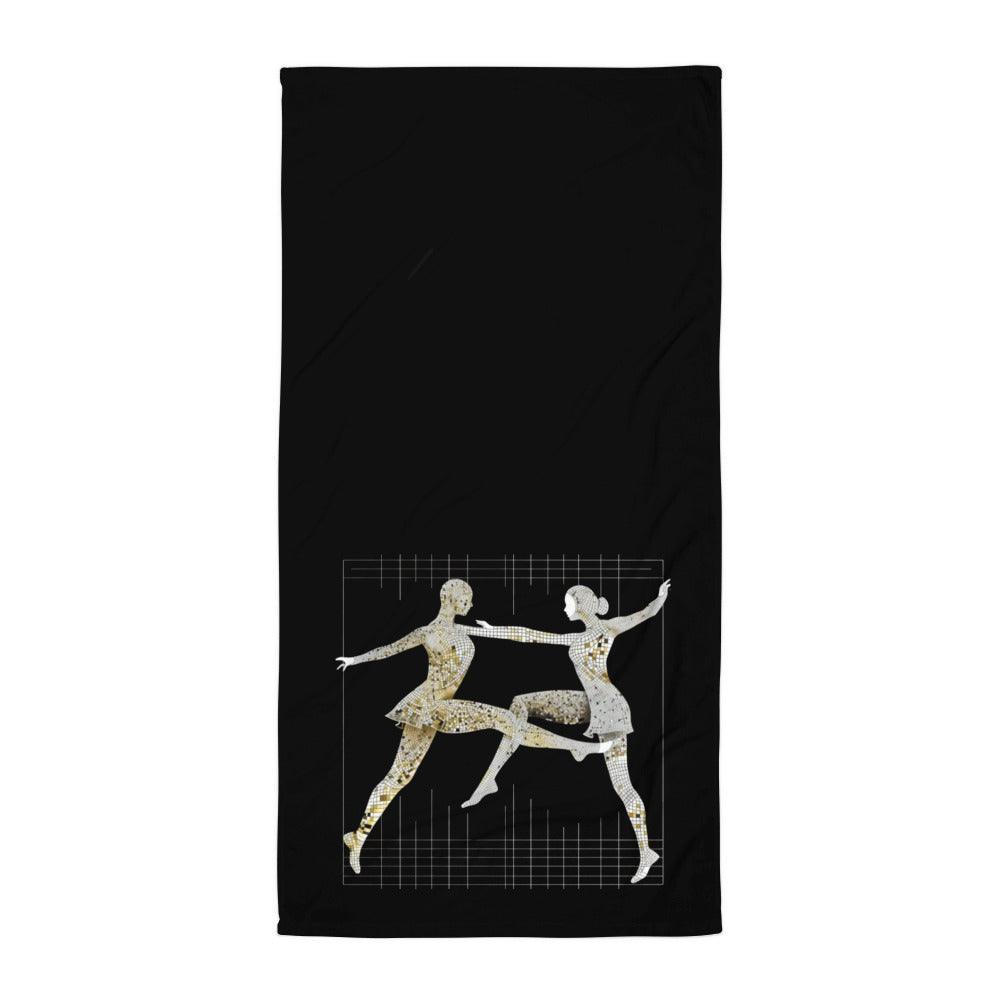Elegant feminine dance posture design on a premium quality towel.