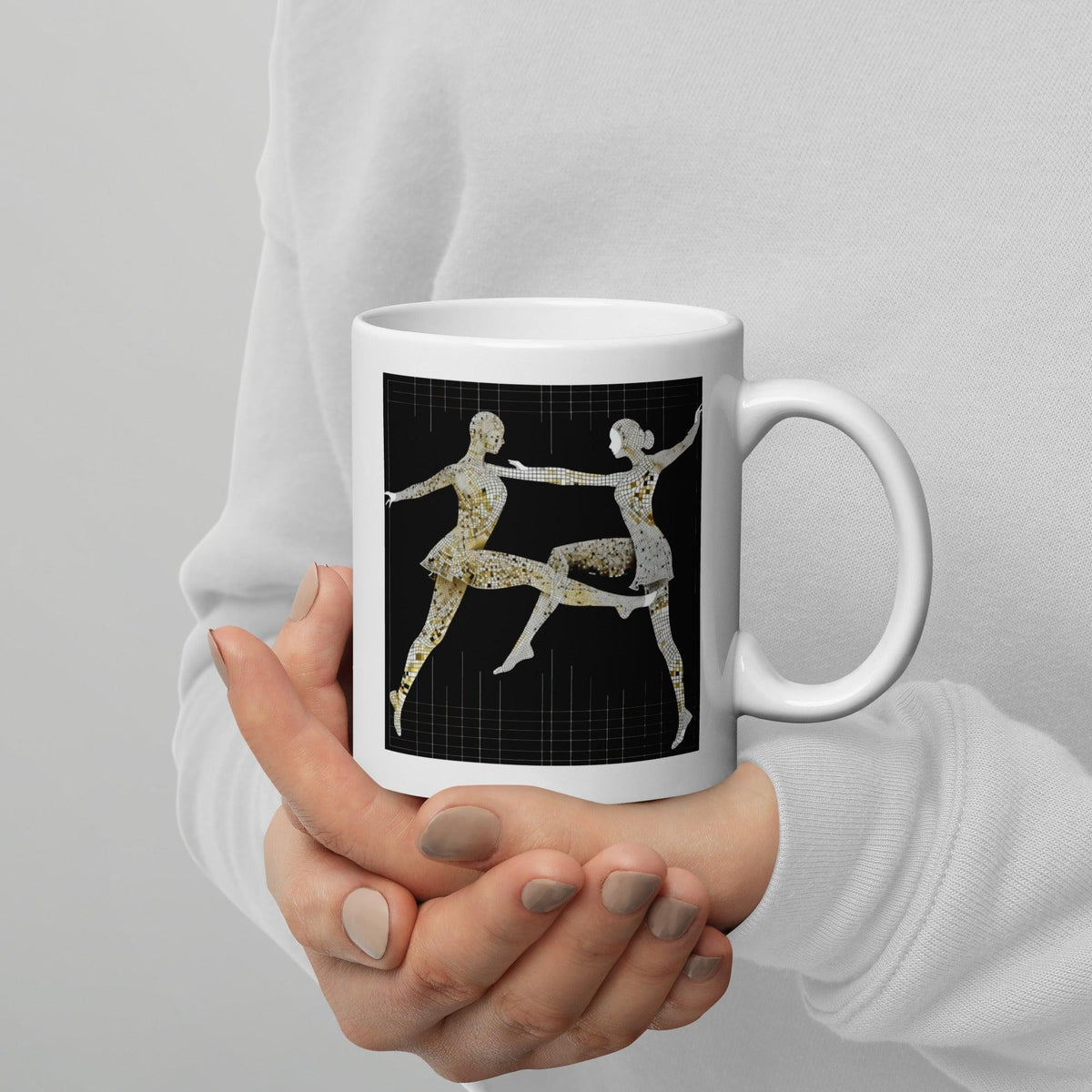 Graceful dancer illustrated on glossy mug