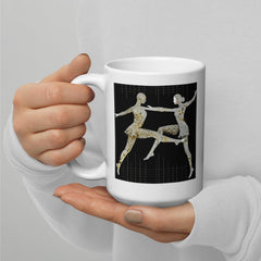 Artistic dance posture coffee mug in glossy white