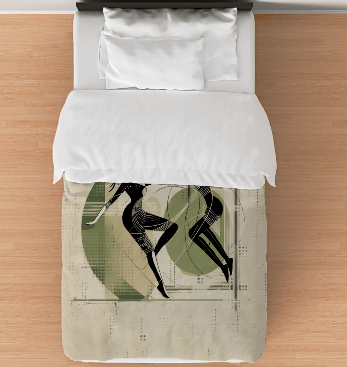 Elegant duvet cover featuring women's dance attire design