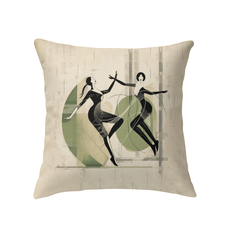 Graceful women's dance-themed decorative indoor pillow.