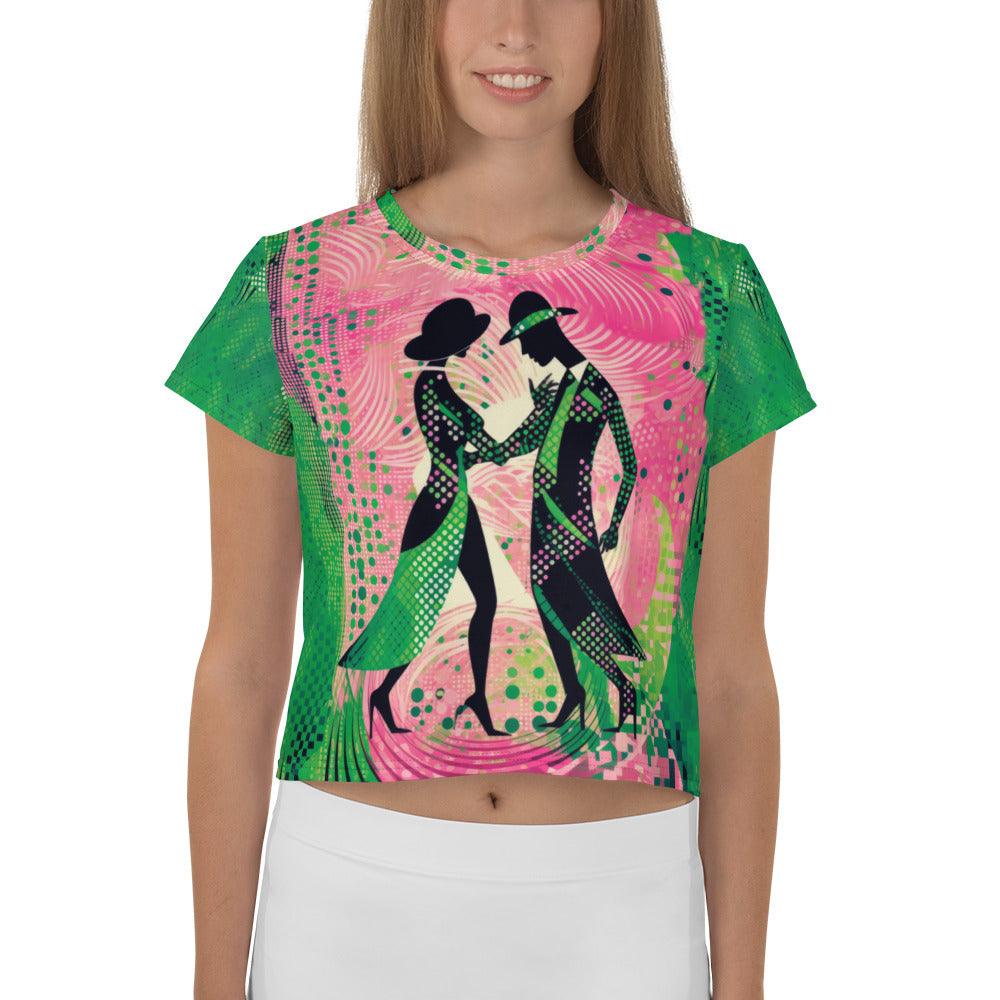 Graceful Women's Dance Flair All-Over Print Crop Tee - Beyond T-shirts