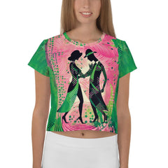 Graceful Women's Dance Flair All-Over Print Crop Tee - Beyond T-shirts