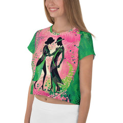 Graceful Women's Dance Flair All-Over Print Crop Tee - Beyond T-shirts