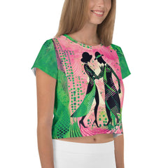 Graceful Women's Dance Flair All-Over Print Crop Tee - Beyond T-shirts