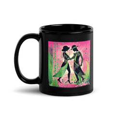 Elegant Black Glossy Dance Flair Mug on Table