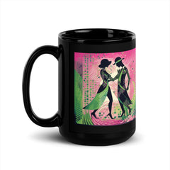 Woman Holding Graceful Dance Flair Glossy Black Mug