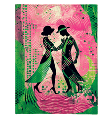 Graceful dance-themed sherpa blanket in soft texture for warm evenings.