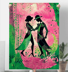 Luxurious women's dance flair sherpa blanket, perfect for stylish comfort.