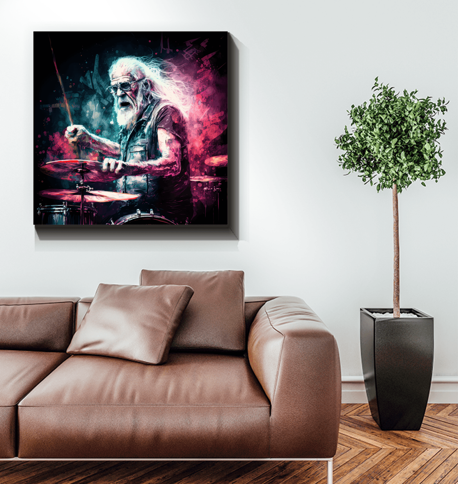 Grandfather keeps the rhythm wrapped canvas - Beyond T-shirts