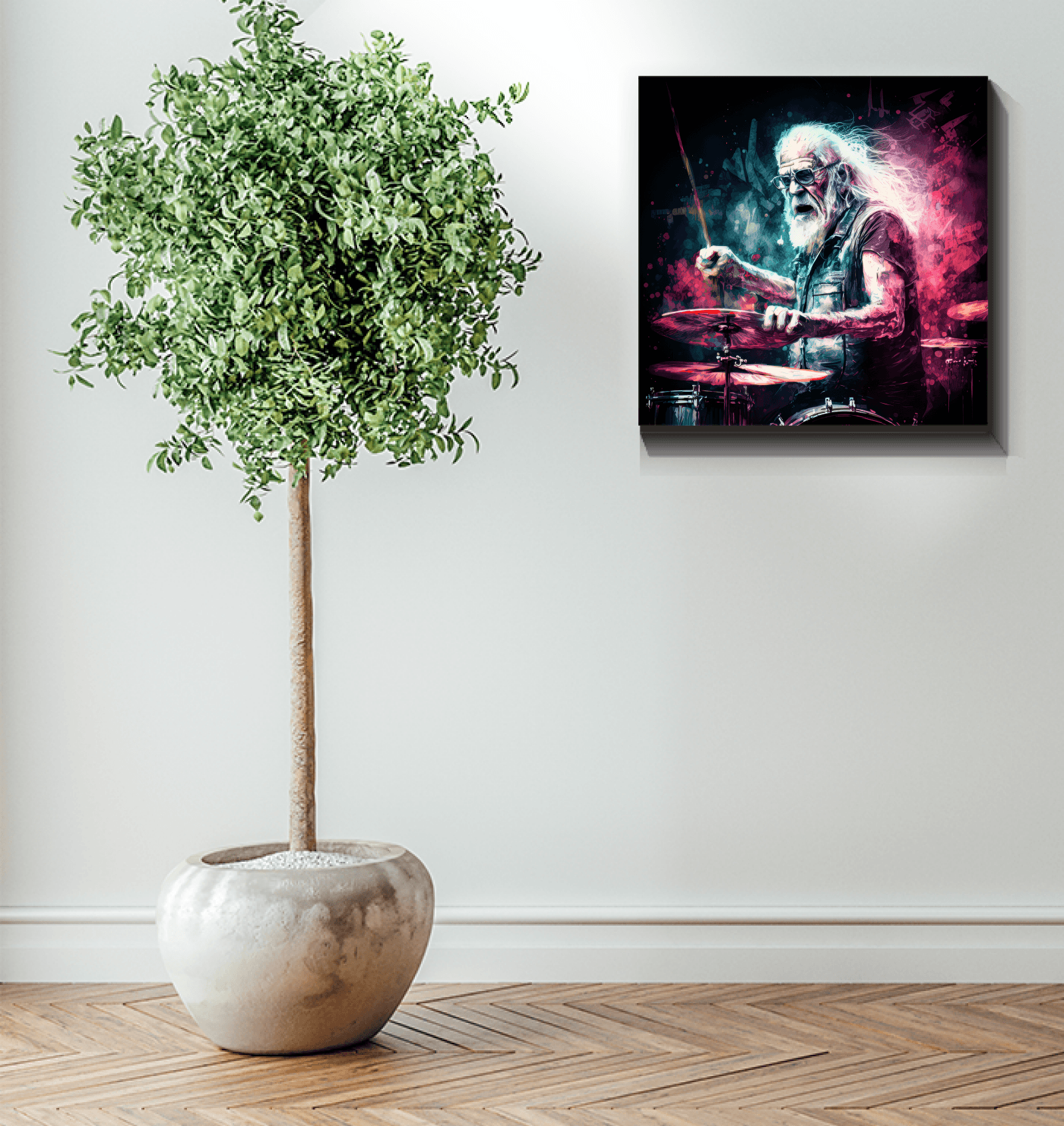 Grandfather keeps the rhythm wrapped canvas - Beyond T-shirts