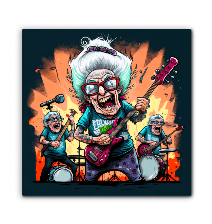 Grandma's Wild Strumming Wrapped Canvas - Beyond T-shirts