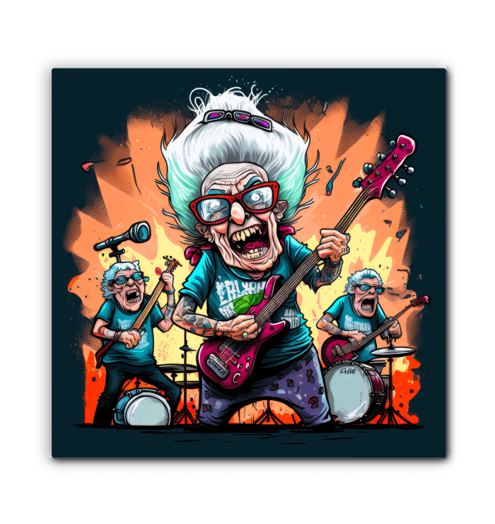 Grandma's Wild Strumming Wrapped Canvas - Beyond T-shirts