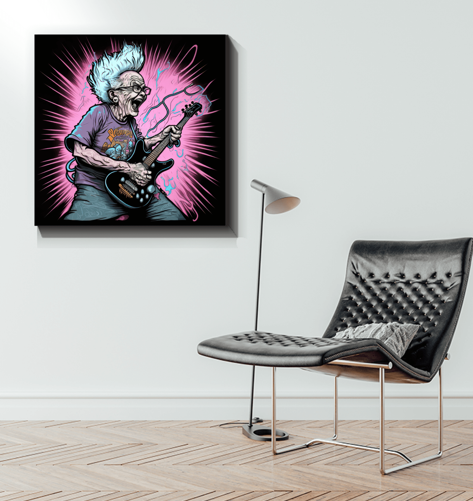 Granny shreds guitar solos wrapped canvas - Beyond T-shirts