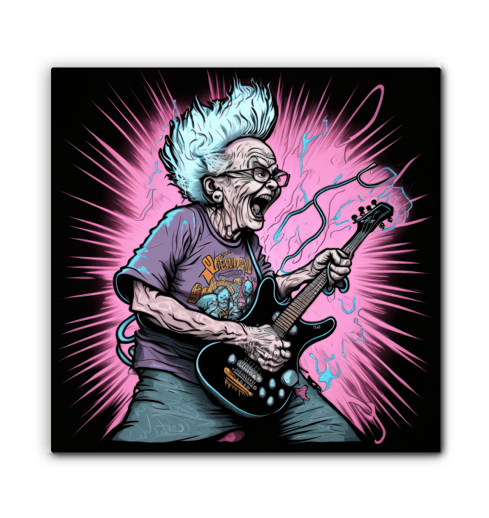 Granny shreds guitar solos wrapped canvas - Beyond T-shirts