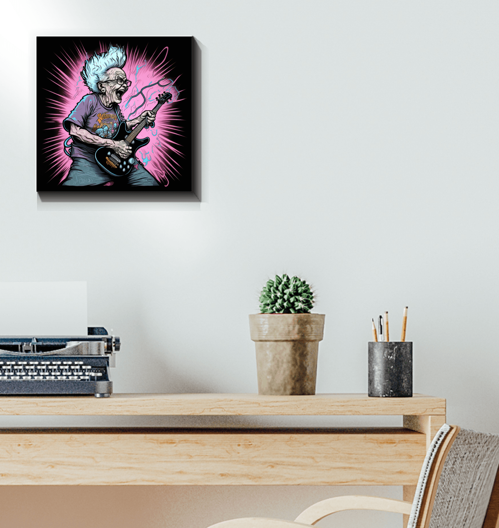 Granny shreds guitar solos wrapped canvas - Beyond T-shirts