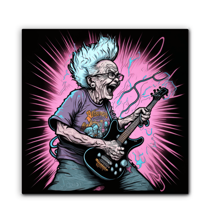 Granny shreds guitar solos wrapped canvas - Beyond T-shirts