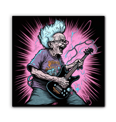 Granny shreds guitar solos wrapped canvas - Beyond T-shirts