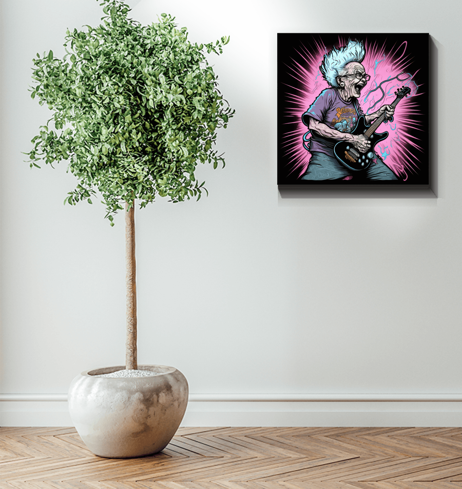Granny shreds guitar solos wrapped canvas - Beyond T-shirts